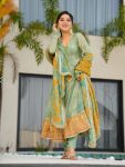 DESIGNER CHINON DIGITAL PRINT WITH EMBROIDERY SEQUENCE DESIGN WORK GOWN WITH DUPATTA FESTIVE WEAR WHOLESALE PRICE ETHNIC GARMENT (3)