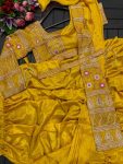 DESIGNER CHINON EMBRODERY SEQUENCE WORK LEHENGA SAREE WITH BLOUSE AND EXTRA KALI AND WAIST BELT PARTY WEAR WHOLESALE PRICE ETHNIC GARMENT (7)