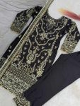 DESIGNER CHINON EMBROIDERY AND SEQUENCE WORK WITH MOTI LACE BORDER WORK TOP BOTTOM WITH DUPATTA FESTIVE WEAR WHOLESALE PRICE ETHNIC GARMENT (6)
