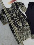 DESIGNER CHINON EMBROIDERY AND SEQUENCE WORK WITH MOTI LACE BORDER WORK TOP BOTTOM WITH DUPATTA FESTIVE WEAR WHOLESALE PRICE ETHNIC GARMENT (6)