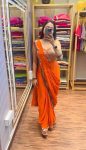 DESIGNER CHINON EMBROIDERY BORDER WORK READY TO WEAR SAREE WITH STITCHED BLOUSE AND KOTI PARTY WEAR WHOLESALE PRICE ETHNIC GARMENT (7)