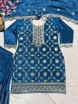 DESIGNER CHINON EMBROIDERY CODING SEQUENCE WORK TOP PALAZZO WITH DUPATTA PARTY WEAR WHOLESALE PRICE ETHNIC GARMENT (6)