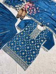 DESIGNER CHINON EMBROIDERY CODING SEQUENCE WORK TOP PALAZZO WITH DUPATTA PARTY WEAR WHOLESALE PRICE ETHNIC GARMENT (6)