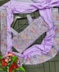 DESIGNER CHINON EMBROIDERY CODING WORK READY TO WEAR SAREE STITCHED BLOUSE WITH JACKET PARTY WEAR WHOLESALE PRICE ETHNIC GARMENT (2)