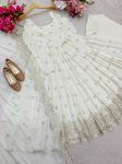 DESIGNER CHINON EMBROIDERY SEQUENCE WORK GOWN BOTTOM WTIH DUPATTA PARTY WEAR WHOLESALE PRICE ETHNIC GARMENT (7)