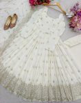 DESIGNER CHINON EMBROIDERY SEQUENCE WORK GOWN BOTTOM WTIH DUPATTA PARTY WEAR WHOLESALE PRICE ETHNIC GARMENT (7)
