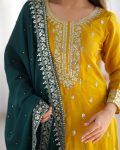 DESIGNER CHINON EMBROIDERY SEQUENCE WORK TOP PALAZZO WITH DUPATTA FESTIVE WEAR WHOLESALE PRICE ETHNIC GARMENT (5)