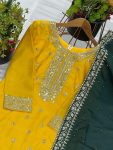 DESIGNER CHINON EMBROIDERY SEQUENCE WORK TOP PALAZZO WITH DUPATTA FESTIVE WEAR WHOLESALE PRICE ETHNIC GARMENT (5)
