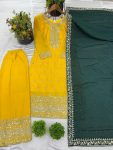 DESIGNER CHINON EMBROIDERY SEQUENCE WORK TOP PALAZZO WITH DUPATTA FESTIVE WEAR WHOLESALE PRICE ETHNIC GARMENT (5)