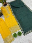 DESIGNER CHINON EMBROIDERY SEQUENCE WORK TOP PALAZZO WITH DUPATTA FESTIVE WEAR WHOLESALE PRICE ETHNIC GARMENT (5)