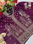 DESIGNER CHINON EMBROIDERY THREAD SEQUENCE WORK TOP PALAZZO WITH DUPATTA PARTY WEAR WHOLESALE PRICE ETHNIC GARMENT (7)