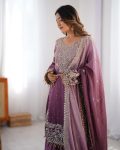 DESIGNER CHINON SILK CODING EMBROIDERY MOTI WORK TOP SHARARA WITH DUPATTA PARTY WEAR WHOLESALE PRICE ETHNIC GARMENT (3)