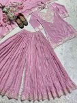 DESIGNER CHINON SILK EMBROIDERY CODING SEQUENCE WORK TOP PALAZZO WITH DUPATTA FESTIVE WEAR WHOLESALE PRICE ETHNIC GARMENT (8)