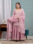 DESIGNER CHINON SILK EMBROIDERY CODING SEQUENCE WORK TOP PALAZZO WITH DUPATTA FESTIVE WEAR WHOLESALE PRICE ETHNIC GARMENT (8)