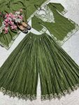 DESIGNER CHINON SILK EMBROIDERY CODING SEQUENCE WORK TOP PALAZZO WITH DUPATTA FESTIVE WEAR WHOLESALE PRICE ETHNIC GARMENT (4)