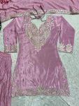 DESIGNER CHINON SILK EMBROIDERY CODING SEQUENCE WORK TOP PALAZZO WITH DUPATTA FESTIVE WEAR WHOLESALE PRICE ETHNIC GARMENT (8)