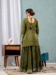 DESIGNER CHINON SILK EMBROIDERY CODING SEQUENCE WORK TOP PALAZZO WITH DUPATTA FESTIVE WEAR WHOLESALE PRICE ETHNIC GARMENT (4)