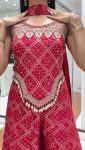 DESIGNER CHINON SILK EMBROIDERY SEQUENCE BANDHEJ PRINT WITH LACE WORK TOP PALAZZO WITH DUPATTA PARTY WEAR WHOLESALE PRICE ETHNIC GARMENT (4)