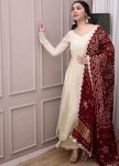 DESIGNER CHINON SILK EMBROIDERY SEQUENCE WORK GOWN BOTTOM WITH DUPATTA FESTIVE WEAR WHOLESALE PRICE ETHNIC GARMENT (6)