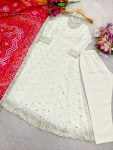 DESIGNER CHINON SILK EMBROIDERY SEQUENCE WORK GOWN BOTTOM WITH DUPATTA FESTIVE WEAR WHOLESALE PRICE ETHNIC GARMENT (6)