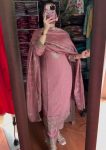 DESIGNER CHINON SILK EMBROIDERY SEQUENCE WORK TOP BOTTOM WITH DUPATTA FESTIVE WEAR WHOLESALE PRICE ETHNIC GARMENT (6)