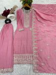 DESIGNER CHINON SILK EMBROIDERY SEQUENCE WORK TOP BOTTOM WITH DUPATTA FESTIVE WEAR WHOLESALE PRICE ETHNIC GARMENT (6)