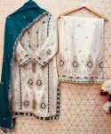 DESIGNER CHINON SILK EMBROIDERY SEQUENCE WORK TOP PALAZZO WITH DUPATTA FESTIVE WEAR WHOLESALE PRICE ETHNIC GARMENT (2)