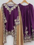 DESIGNER CHINON SILK EMBROIDERY SEQUENCE WORK TOP PALAZZO WITH DUPATTA FESTIVE WEAR WHOLESALE PRICE ETHNIC GARMENT (6)