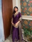 DESIGNER CHINON SILK EMBROIDERY SEQUENCE WORK TOP PALAZZO WITH DUPATTA FESTIVE WEAR WHOLESALE PRICE ETHNIC GARMENT (6)