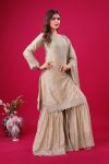 DESIGNER CHINON SILK EMBROIDERY SEQUENCE WORK TOP SHARARA WITH DUPATTA FESTIVE WEAR WHOLESALE PRICE ETHNIC GARMENT (12)