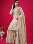 DESIGNER CHINON SILK EMBROIDERY SEQUENCE WORK TOP SHARARA WITH DUPATTA FESTIVE WEAR WHOLESALE PRICE ETHNIC GARMENT (12)