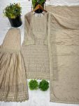 DESIGNER CHINON SILK EMBROIDERY SEQUENCE WORK TOP SHARARA WITH DUPATTA FESTIVE WEAR WHOLESALE PRICE ETHNIC GARMENT (12)