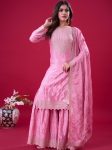 DESIGNER CHINON SILK EMBROIDERY SEQUENCE WORK TOP SHARARA WITH DUPATTA FESTIVE WEAR WHOLESALE PRICE ETHNIC GARMENT (2)