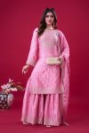 DESIGNER CHINON SILK EMBROIDERY SEQUENCE WORK TOP SHARARA WITH DUPATTA FESTIVE WEAR WHOLESALE PRICE ETHNIC GARMENT (2)
