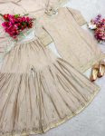 DESIGNER CHINON SILK EMBROIDERY SEQUENCE WORK TOP SHARARA WITH DUPATTA FESTIVE WEAR WHOLESALE PRICE ETHNIC GARMENT (3)