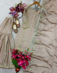 DESIGNER CHINON SILK EMBROIDERY SEQUENCE WORK TOP SHARARA WITH DUPATTA FESTIVE WEAR WHOLESALE PRICE ETHNIC GARMENT (3)