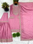DESIGNER CHINON SILK EMBROIDERY SEQUENCE WORK TOP SHARARA WITH DUPATTA FESTIVE WEAR WHOLESALE PRICE ETHNIC GARMENT (2)
