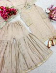 DESIGNER CHINON SILK EMBROIDERY SEQUENCE WORK TOP SHARARA WITH DUPATTA FESTIVE WEAR WHOLESALE PRICE ETHNIC GARMENT (3)