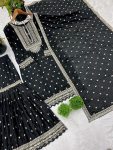 DESIGNER CHINON SILK EMBROIDERY SEQUENCE WORK TOP SHARARA WITH DUPATTA PARTY WEAR WHOLESALE PRICE ETHNIC GARMENT (4)