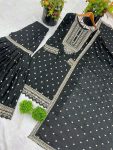 DESIGNER CHINON SILK EMBROIDERY SEQUENCE WORK TOP SHARARA WITH DUPATTA PARTY WEAR WHOLESALE PRICE ETHNIC GARMENT (4)