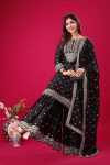 DESIGNER CHINON SILK EMBROIDERY SEQUENCE WORK TOP SHARARA WITH DUPATTA PARTY WEAR WHOLESALE PRICE ETHNIC GARMENT (4)