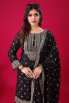 DESIGNER CHINON SILK EMBROIDERY SEQUENCE WORK TOP SHARARA WITH DUPATTA PARTY WEAR WHOLESALE PRICE ETHNIC GARMENT (4)