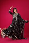 DESIGNER CHINON SILK EMBROIDERY SEQUENCE WORK TOP SHARARA WITH DUPATTA PARTY WEAR WHOLESALE PRICE ETHNIC GARMENT (4)