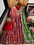 DESIGNER CHINON SILK SEQUENCE EMBROIDERY WORK GOWN BOTTOM WITH DUPATTA PARTY WEAR WHOLESALE PRICE ETHNIC GARMENT (3)