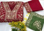 DESIGNER CHINON SILK SEQUENCE EMBROIDERY WORK GOWN BOTTOM WITH DUPATTA PARTY WEAR WHOLESALE PRICE ETHNIC GARMENT (3)