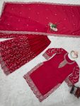 DESIGNER CHINON SILK THREAD WITH SEQUENCE WORK TOP PALAZZO WITH DUPATTA FESTIVE WEAR WHOLESALE PRICE ETHNIC GARMENT (4)
