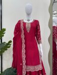 DESIGNER CHINON SILK THREAD WITH SEQUENCE WORK TOP PALAZZO WITH DUPATTA FESTIVE WEAR WHOLESALE PRICE ETHNIC GARMENT (4)