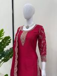 DESIGNER CHINON SILK THREAD WITH SEQUENCE WORK TOP PALAZZO WITH DUPATTA FESTIVE WEAR WHOLESALE PRICE ETHNIC GARMENT (4)