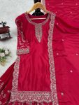 DESIGNER CHINON SILK THREAD WITH SEQUENCE WORK TOP PALAZZO WITH DUPATTA FESTIVE WEAR WHOLESALE PRICE ETHNIC GARMENT (4)