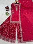 DESIGNER CHINON SILK THREAD WITH SEQUENCE WORK TOP PALAZZO WITH DUPATTA FESTIVE WEAR WHOLESALE PRICE ETHNIC GARMENT (4)